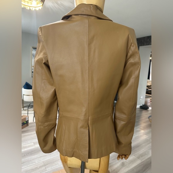 Leather camel blazer - Picture 2 of 3